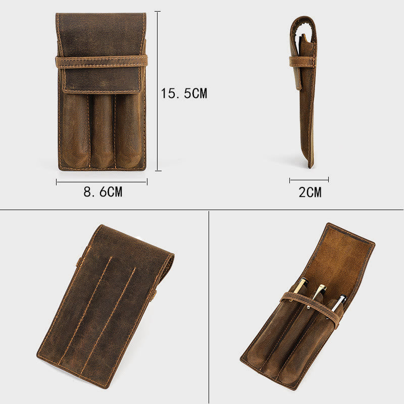 Federmäppchen fürs Geschäft, Vintage, kreatives Federmäppchen aus Leder