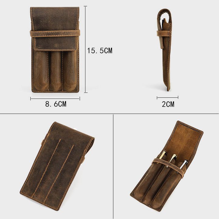 Federmäppchen fürs Geschäft, Vintage, kreatives Federmäppchen aus Leder