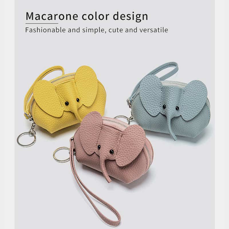 Damen Kleine Geldbörse Elefant Leder Geldbörse Wechselgeldbeutel Armband