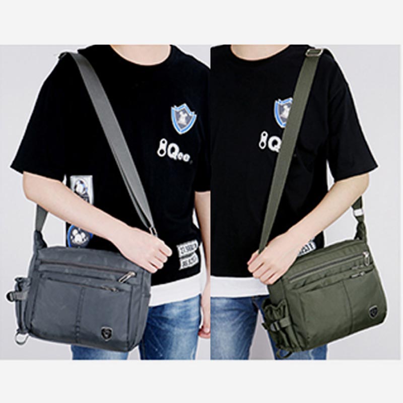 Leichte Umhängetasche aus Nylon mit mehreren Taschen für Herren