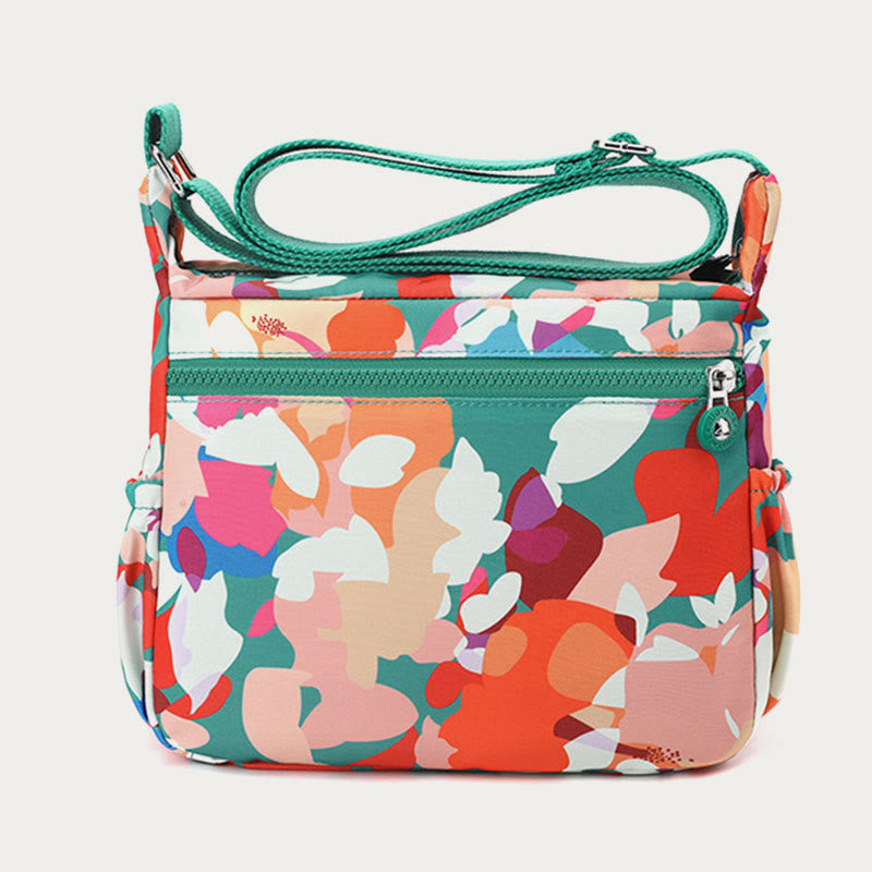 Umhängetasche aus Nylon für Damen, bedruckt, mehrfarbig, robuste Tasche