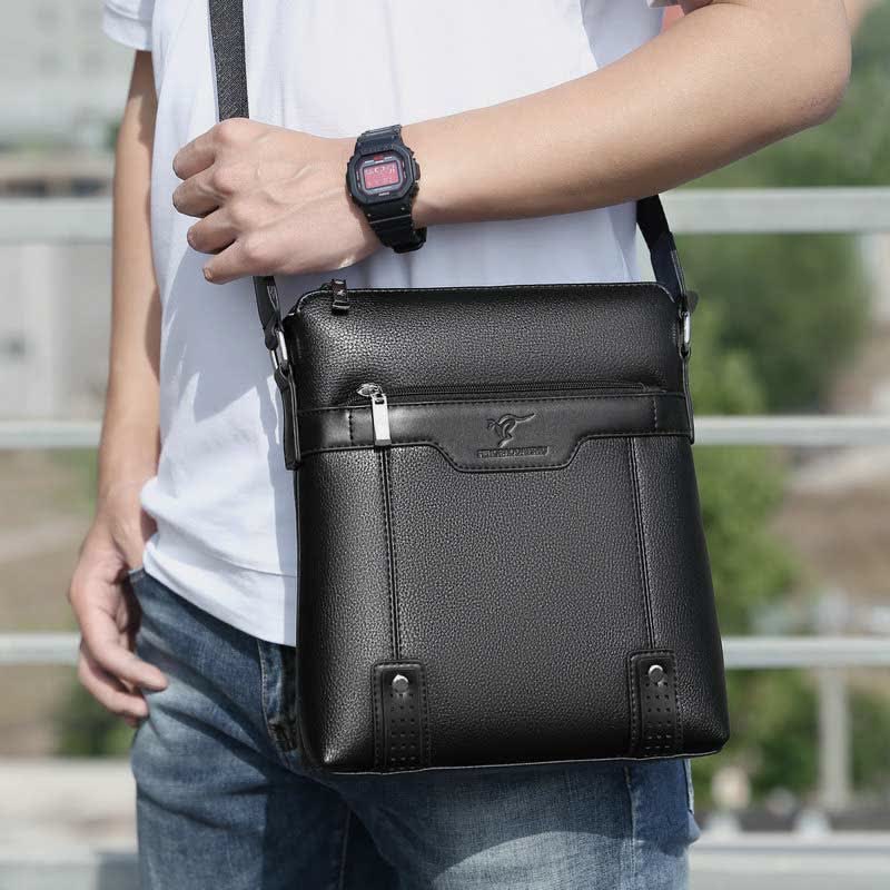 Kleine Umhängetasche aus Leder für Herren, lässige Business-Handtasche, Umhängetasche