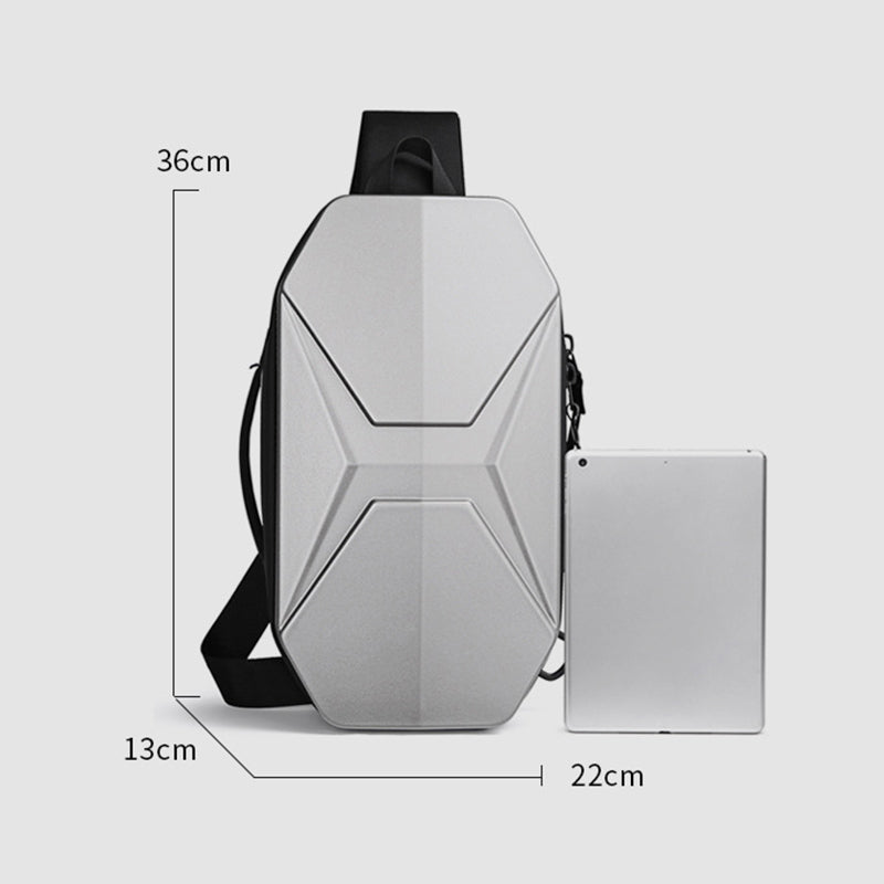 Modische Schultertasche für Herren, wasserdicht, robust, mit USB-Ladeanschluss
