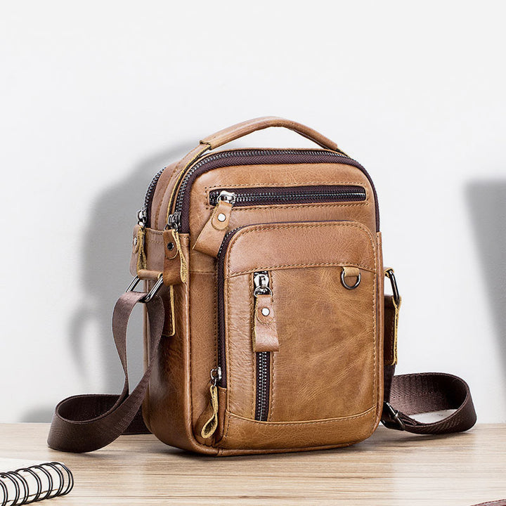 Hochwertige Retro-Business-Umhängetasche mit mehreren Taschen
