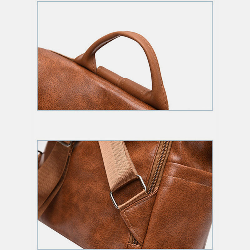 Damen Anti-Diebstahl Rucksack Geldbörsen Mehrzweck Leder Handtasche Schultertasche Reisetasche