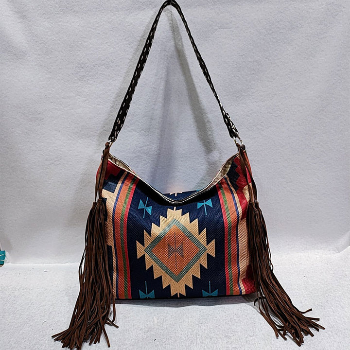 Damen-Einkaufstasche, modisch, böhmische Quaste, Umhängetasche, Vintage-Boho-Handtaschen
