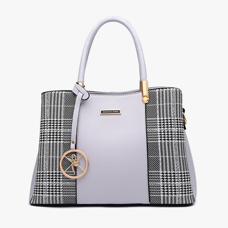 Umhängetasche mit drei Fächern, Schultertasche, Handtasche für Damen