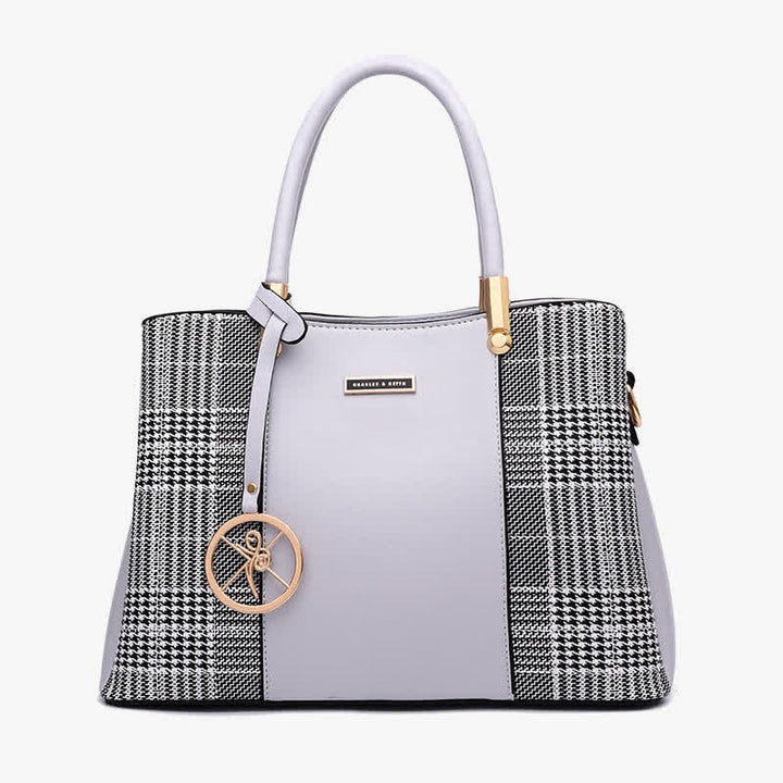 Umhängetasche mit drei Fächern, Schultertasche, Handtasche für Damen