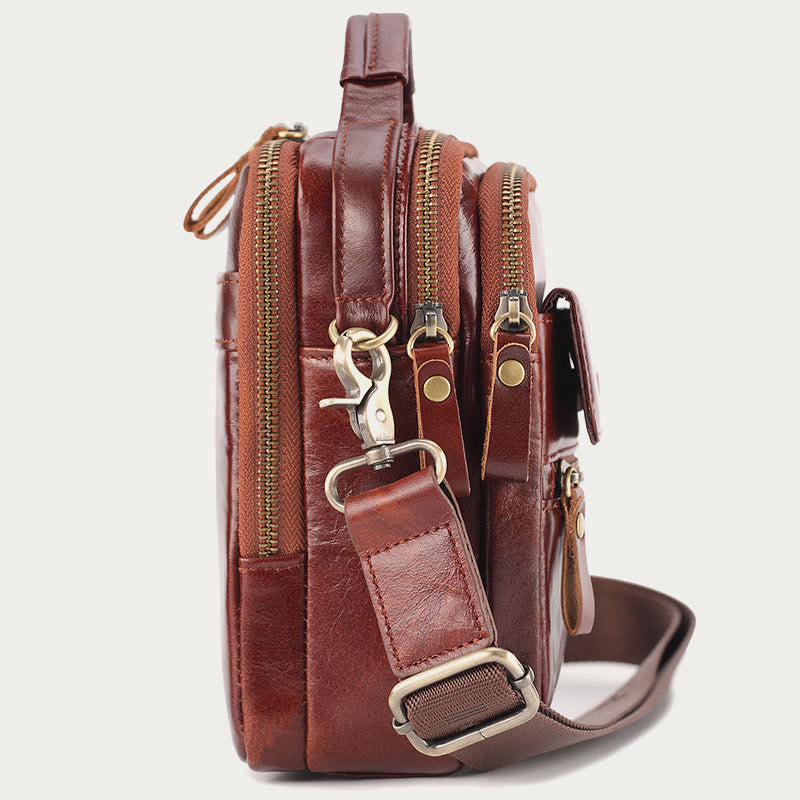Messenger Bag für Herren, Business, kleine tragbare Umhängetasche aus Leder
