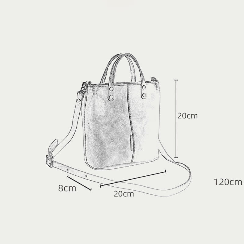 Handgemachte Einkaufstasche für Frauen elegante Retro weiche Ledertasche