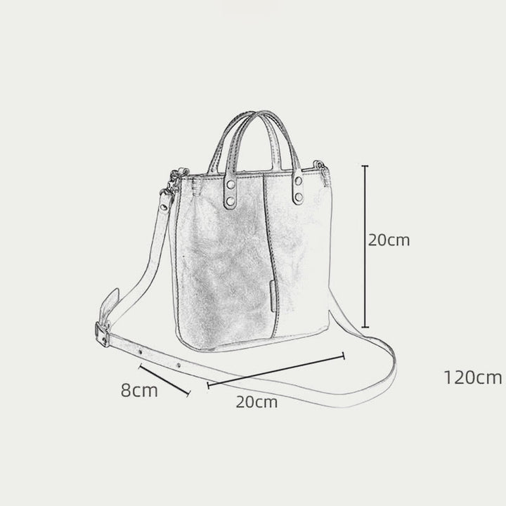 Handgemachte Einkaufstasche für Frauen elegante Retro weiche Ledertasche