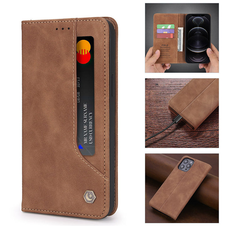 iPhone 13 Pro Max Leder Wallet Case Magnetische Hülle mit Ständer Kartenfach