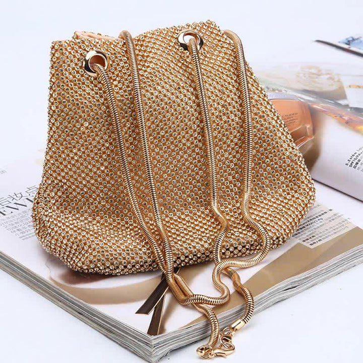 Glitzernde Umhängetasche, Geldbörse, Handtasche, Kristalle, Abendtasche für Frauen und Mädchen