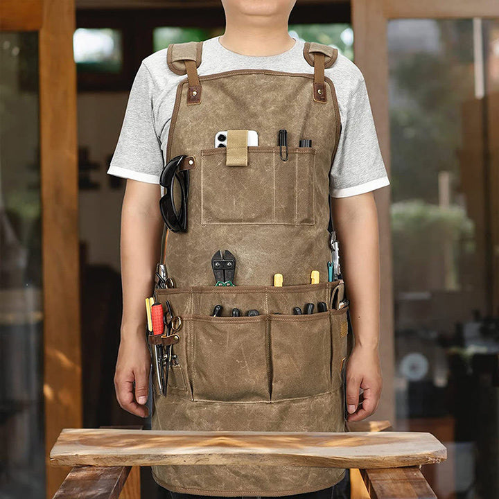 Werkzeugtasche für Handwerker, dicke, wasserdichte Canvas-Schlitz-Werkzeugschürze