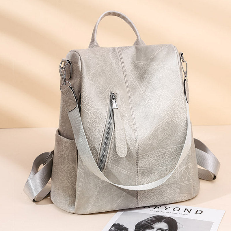 Damen Leder Rucksack Handtasche Cabrio Schultertasche Anti Diebstahl Reise Daypack