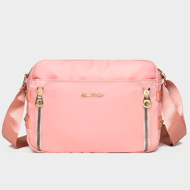 Umhängetasche für Damen, einfache, helle Farbe, wasserdichte Nylontasche