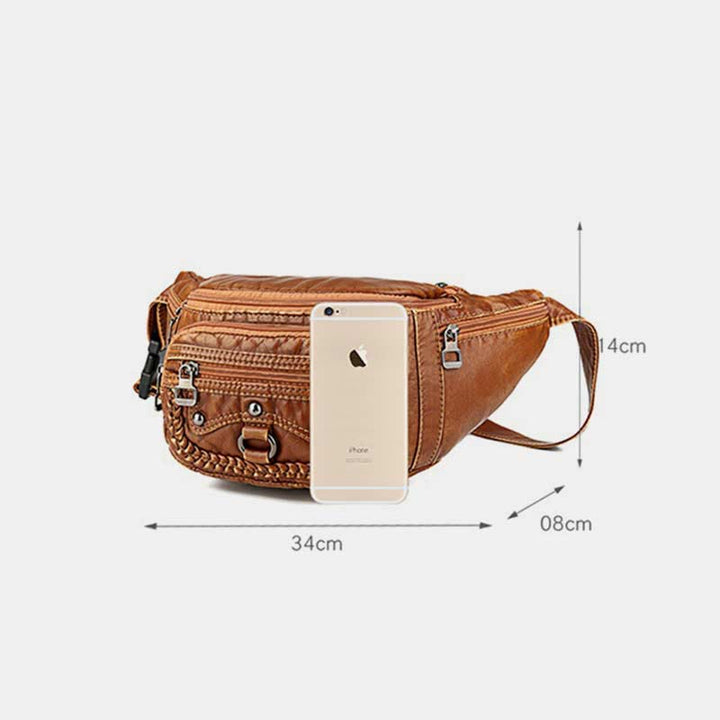 Gürteltasche für Damen, Braun, Tagesrucksack, Umhängetasche mit großem Fassungsvermögen