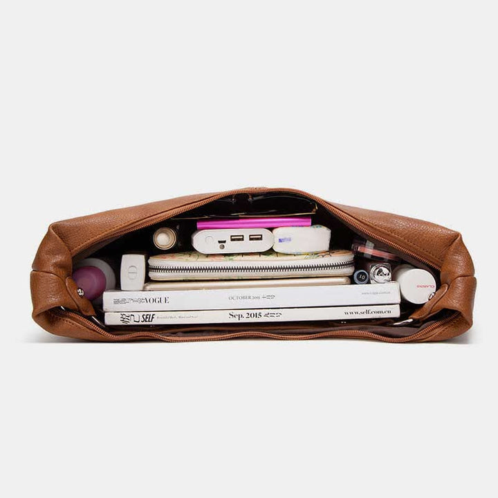 Große Hobo-Tasche aus weichem Leder, Handtasche, Tragetasche für den Alltag für Damen