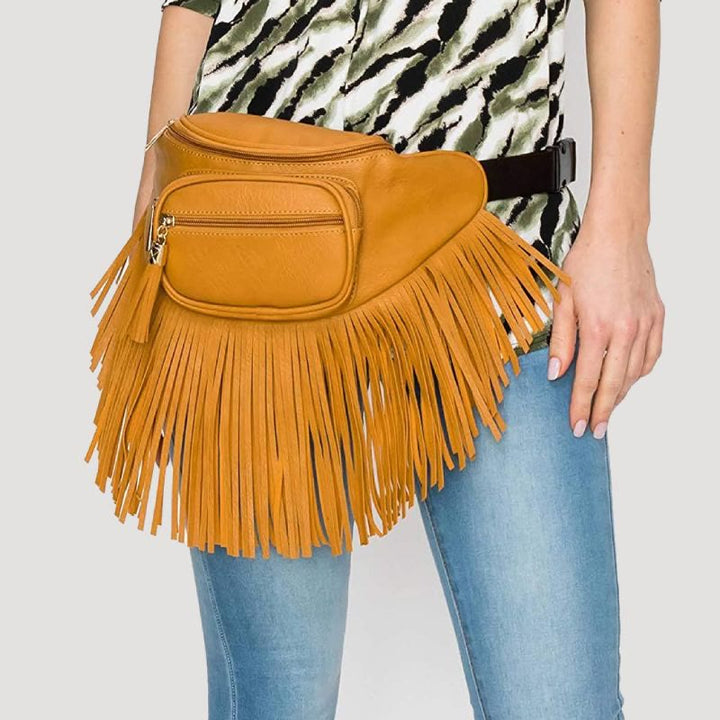 Gürteltasche für Damen, multifunktionale Umhängetasche mit Quaste für den Außenbereich