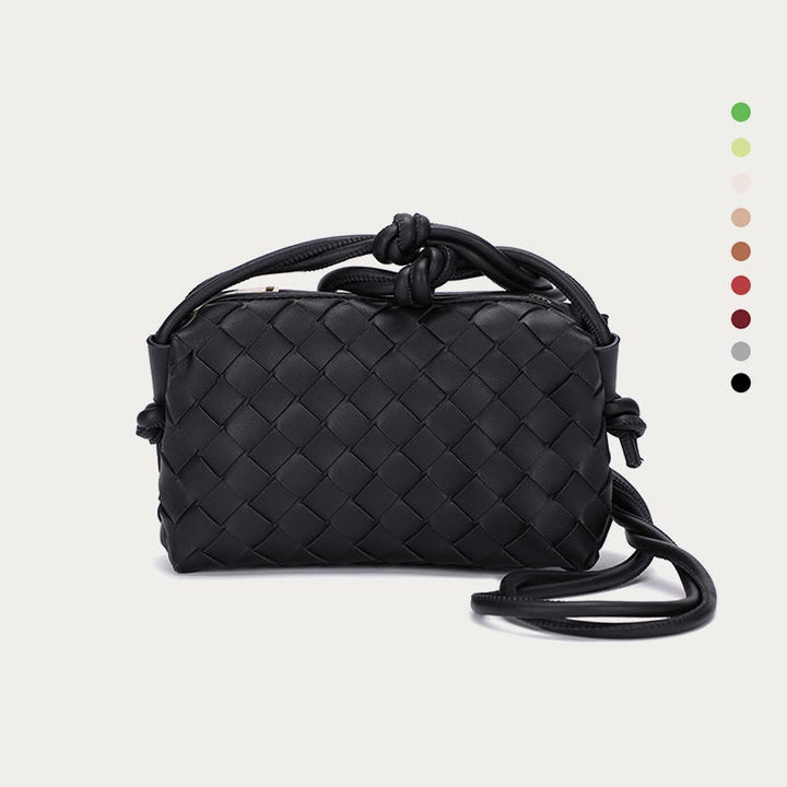 Umhängetasche für Damen, gestrickt, mit Karomuster, Handytasche