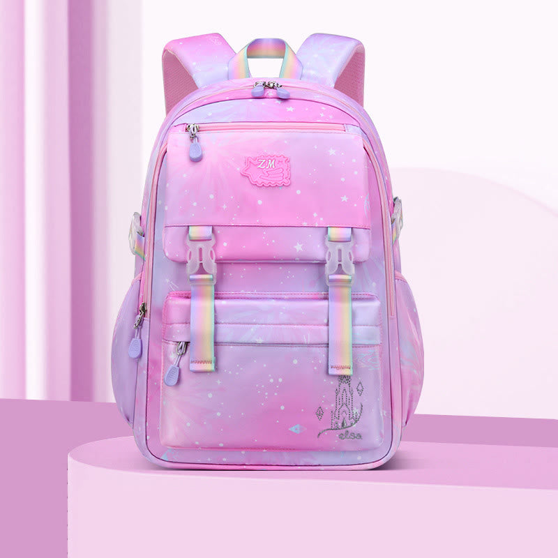 Rucksack für Kinder mit Farbverlauf, leicht, große Kapazität, für den täglichen Gebrauch, Schultasche