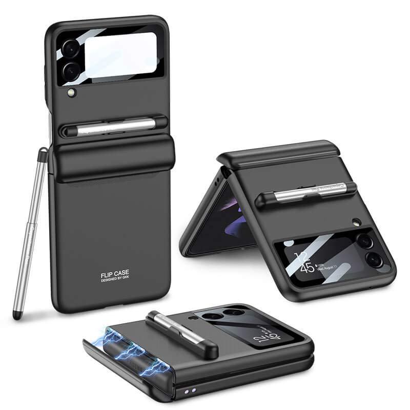 Handyhülle für Galaxy Z Flip 3 mit Stift, Anti-Drop-Scharnierschutz, Telefonabdeckung
