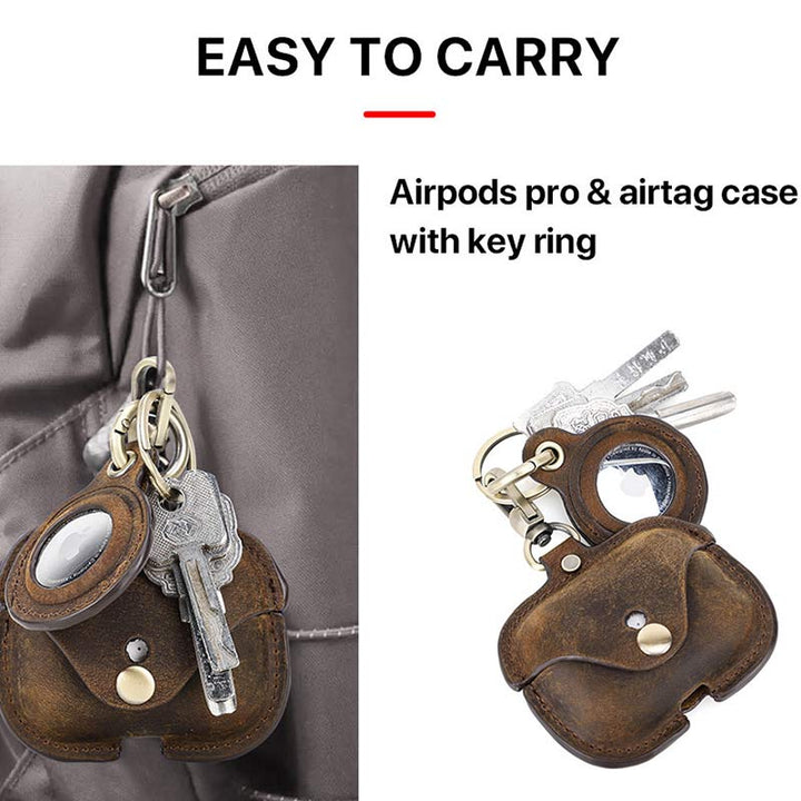 Airpods Pro Lederhülle mit Airtag-Halter