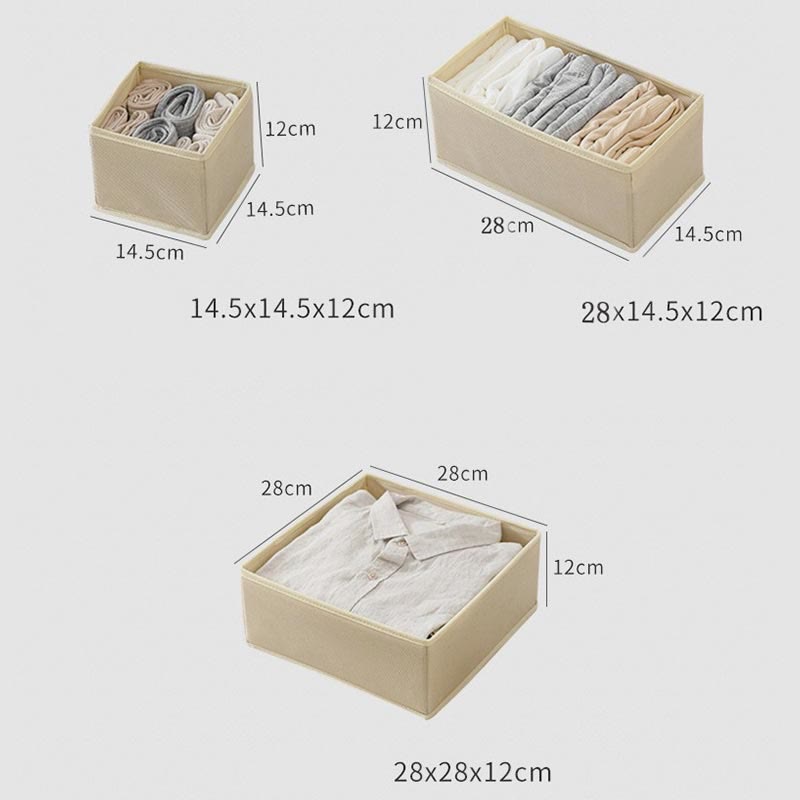 Aufbewahrungstasche für Zuhause, Vlies, sechsteiliges Set, faltbare Kleider-Organizer-Box