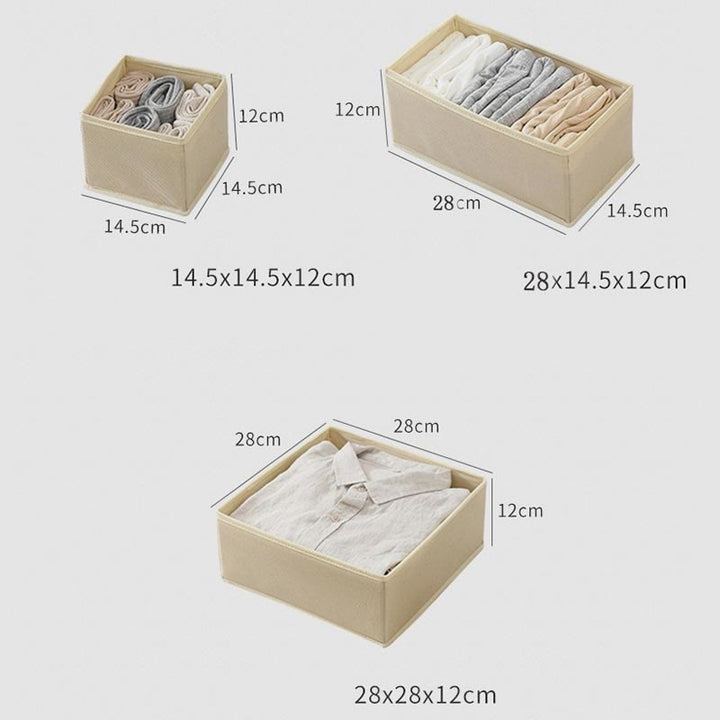 Aufbewahrungstasche für Zuhause, Vlies, sechsteiliges Set, faltbare Kleider-Organizer-Box
