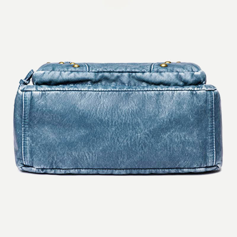 Denim Farbe Tote Handtaschen Große Kapazität Kunstleder Schulter Geldbörse