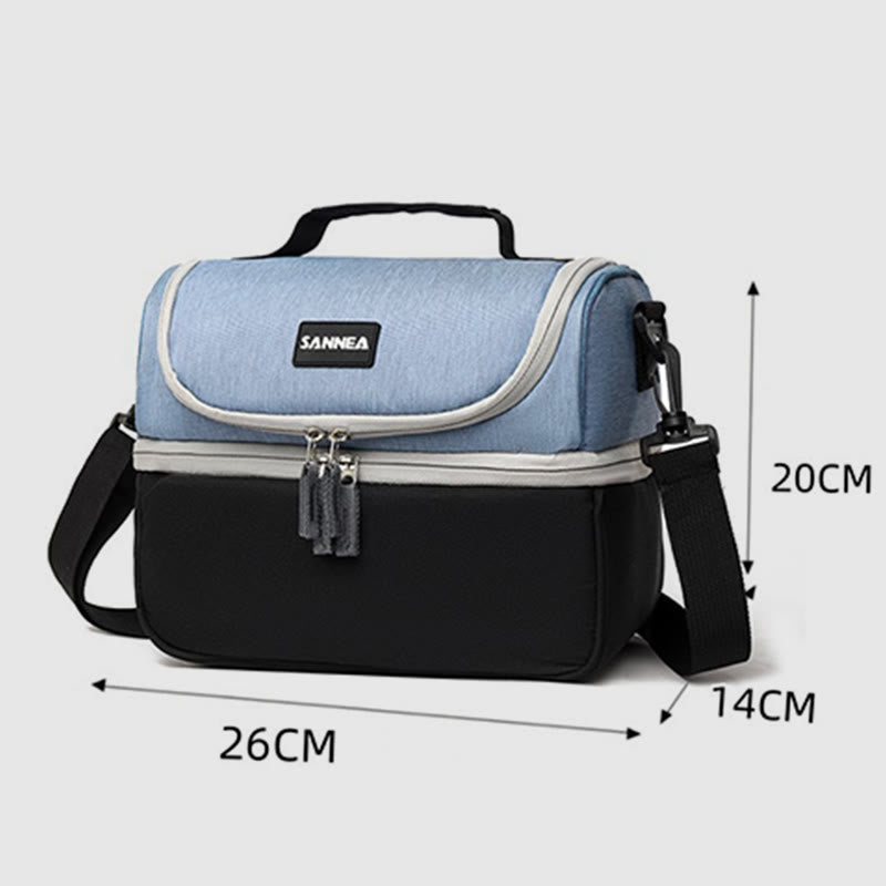 Kühltasche für Ausflüge, doppellagige Isolierung, Umhängetasche, Picknicktasche