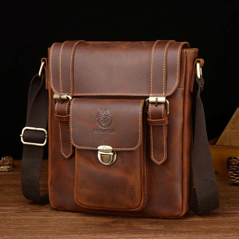 Kleine Leder Messenger Bag Schultertasche Cross Body Retro Handtasche