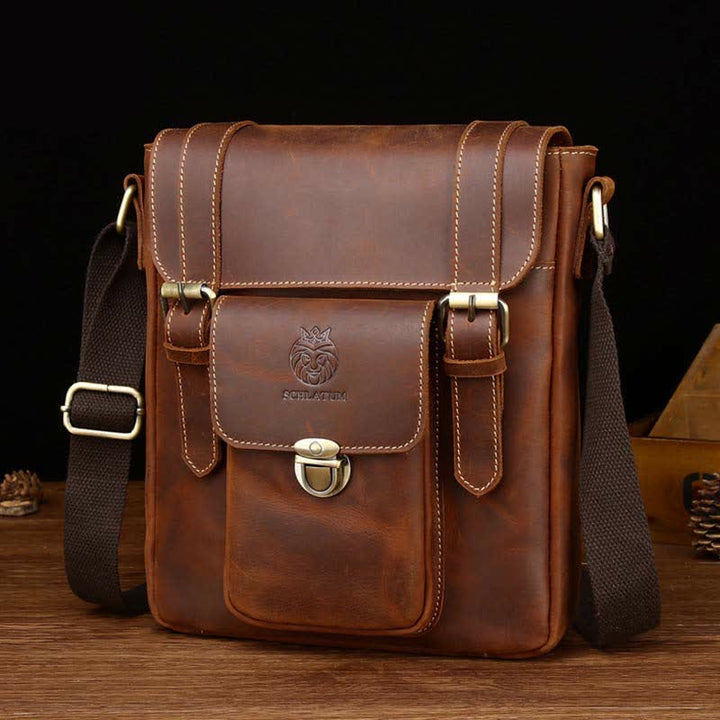 Kleine Leder Messenger Bag Schultertasche Cross Body Retro Handtasche