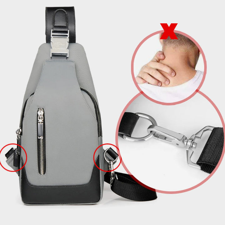 Wasserdichte Schultertasche mit USB-Ladefunktion 