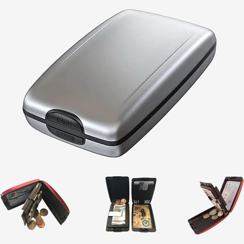 RFID-blockierende Brieftasche aus Aluminiumlegierung, Kartenhalter, Geld-Organizer 