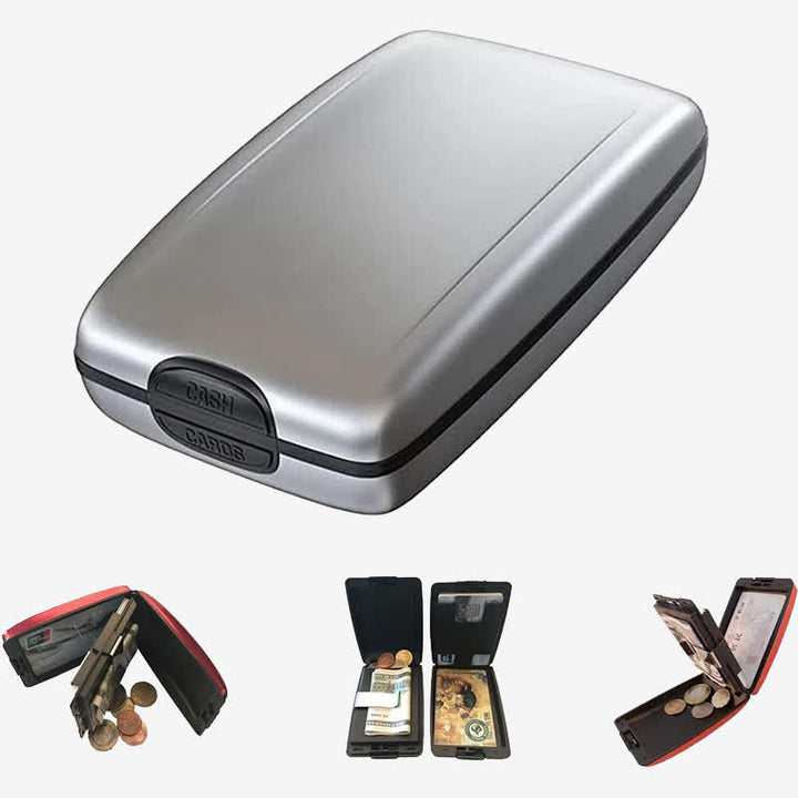 RFID-blockierende Brieftasche aus Aluminiumlegierung, Kartenhalter, Geld-Organizer 