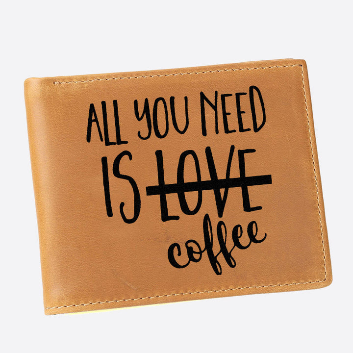 Alles was Sie brauchen ist Kaffee, Gravurkarte für Männer, RFID-Karten