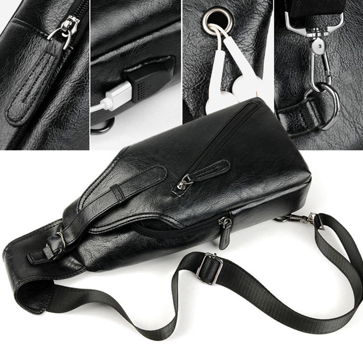Wasserdichte Schultertasche mit Diebstahlschutz und USB-Aufladung