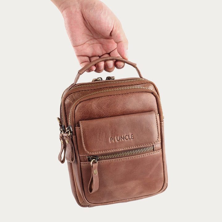 Messenger Bag für Herren, Business, kleine tragbare Umhängetasche aus Leder