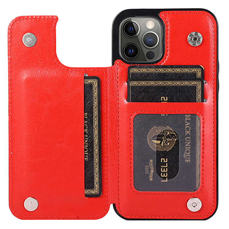 Kompatibel mit iPhone 13 Pro Max Wallet Case Doppelter Magnetverschluss mit Kartenhalter