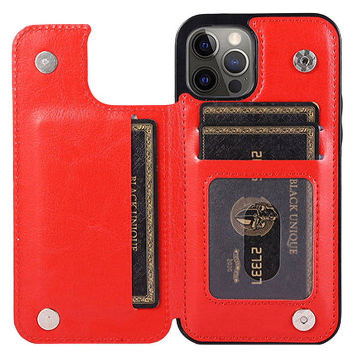 Kompatibel mit iPhone 13 Pro Max Wallet Case Doppelter Magnetverschluss mit Kartenhalter