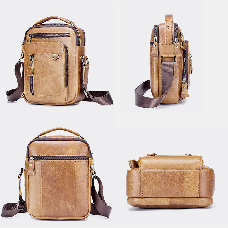 Hochwertige Retro-Business-Umhängetasche mit mehreren Taschen