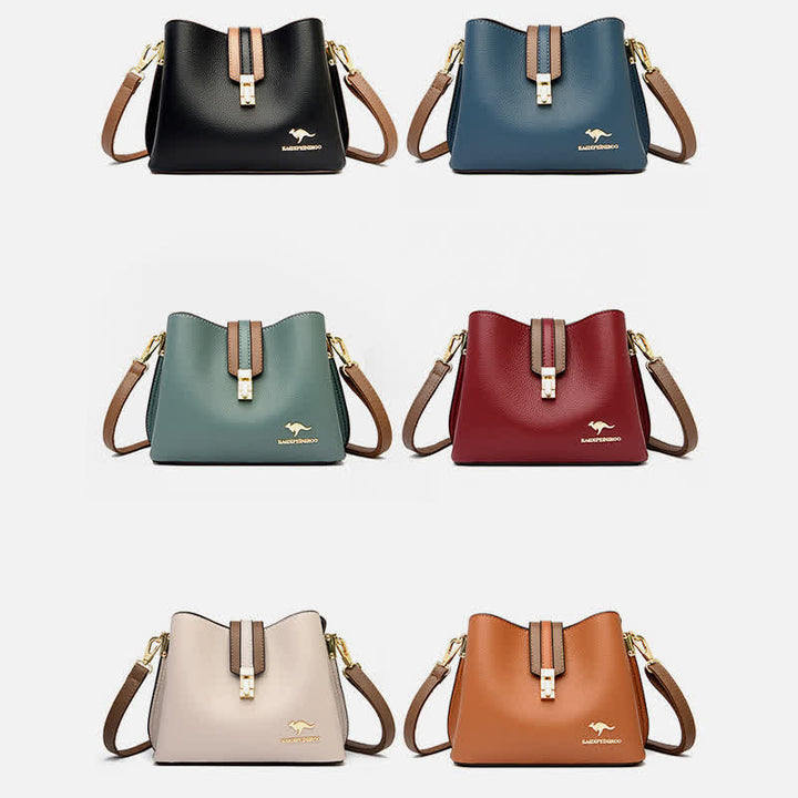 Umhängetasche für Damen, großzügige Schultertasche aus PU-Leder