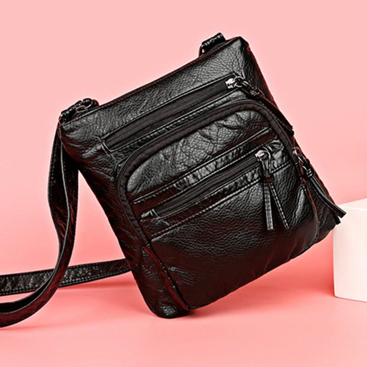 Umhängetasche aus weichem Leder mit großem Fassungsvermögen, Schultertasche