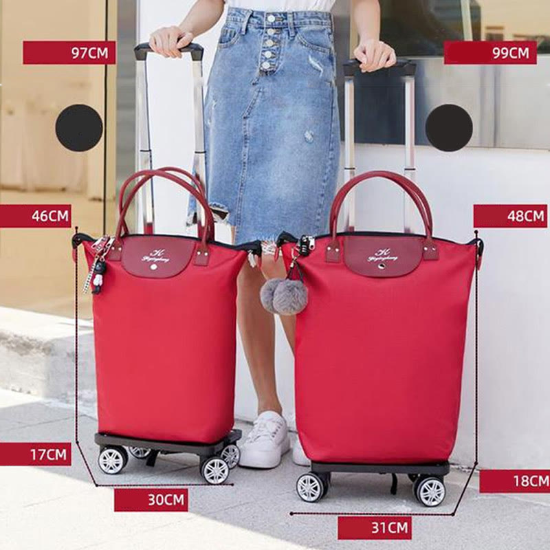 Multifunktionaler tragbarer Trolley für Frauen Abnehmbare Tragetasche mit Klapprad