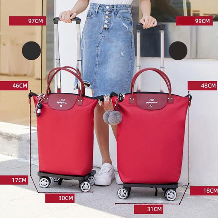 Multifunktionaler tragbarer Trolley für Frauen Abnehmbare Tragetasche mit Klapprad