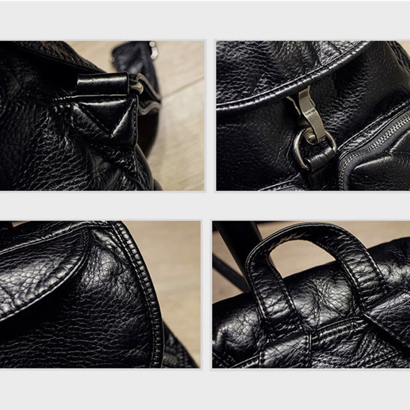 Weicher Leder-Reiserucksack, kleiner, wasserdichter, lässiger Tagesrucksack für Damen
