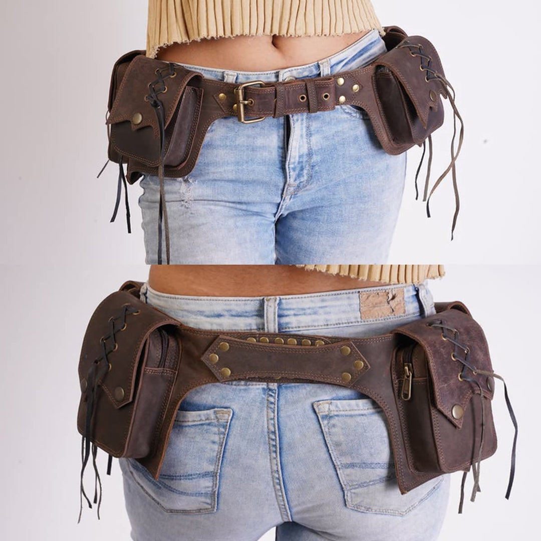 Mittelalterliche Beuteltasche für den Außenbereich, Vintage-Quaste, Wikinger-Gürteltasche