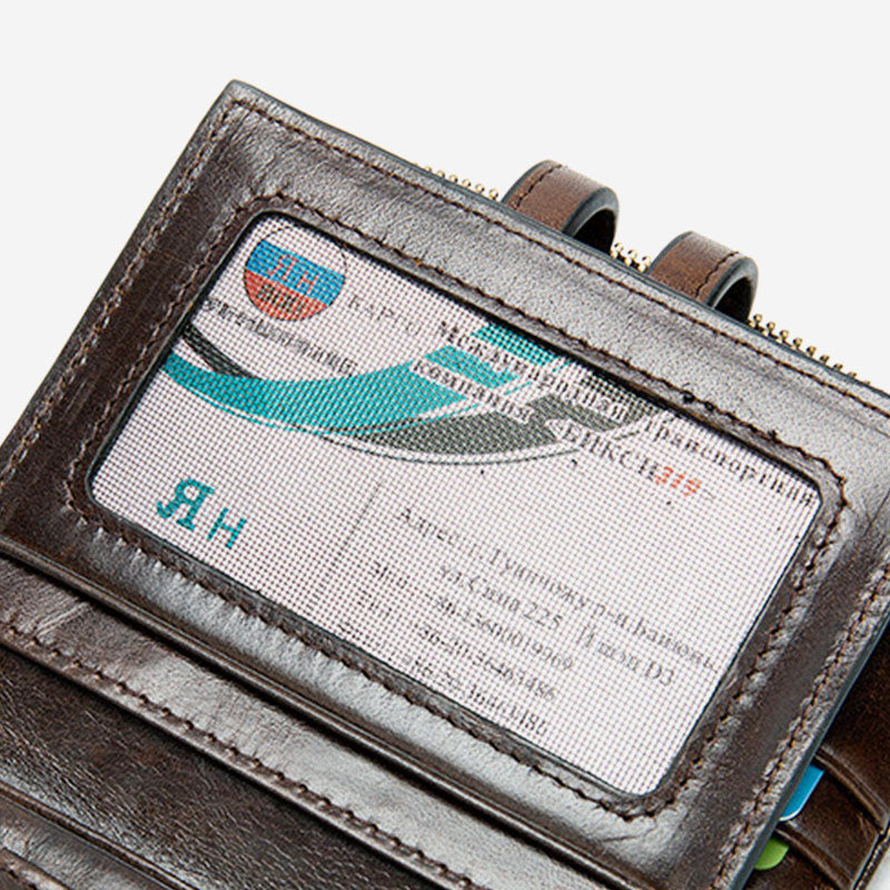 RFID-blockierender Kartenhalter aus echtem Leder