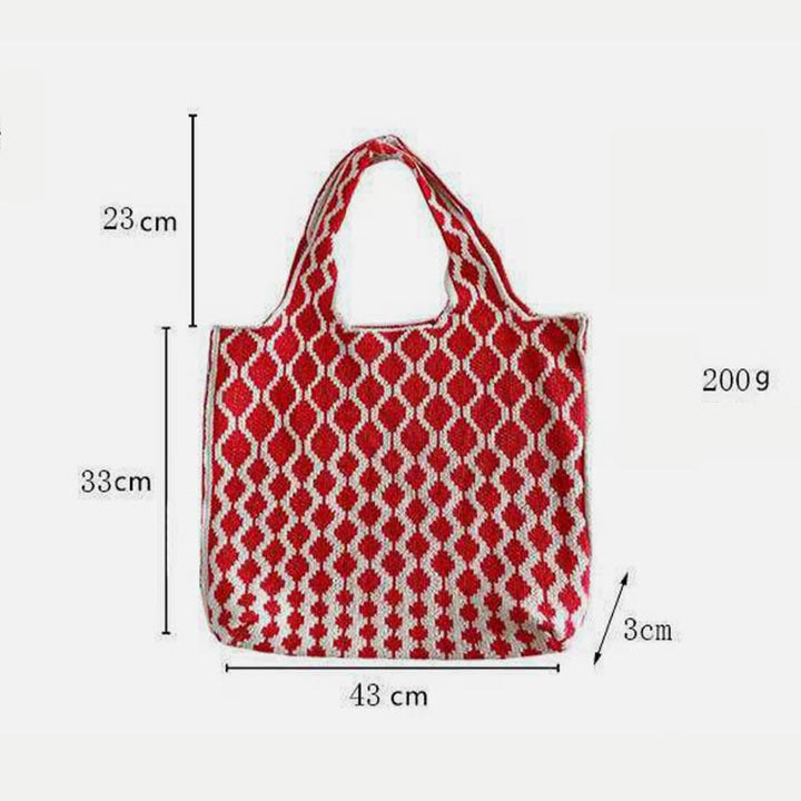 Gestrickte Handtasche für Damen, große Kapazität, einfache Umhängetasche